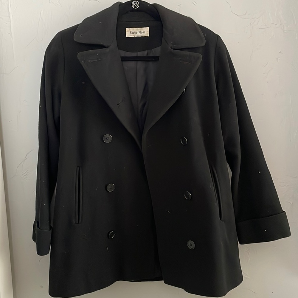 Vintage Black Calvin Klein Pea Coat